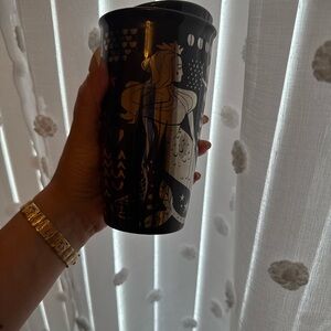 Starbucks Mermaid Black and Gold Tumbler